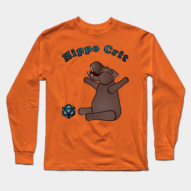 Hippo Crit Hit Long Sleeve T-Shirt by PittmanOfLaMancha